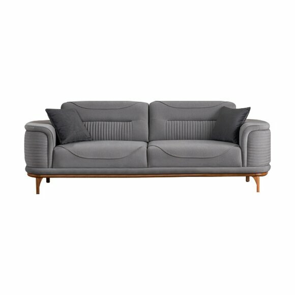 Modernes Graues Sofa Hochwertiges Textil für ein Wohnzimmer Neu