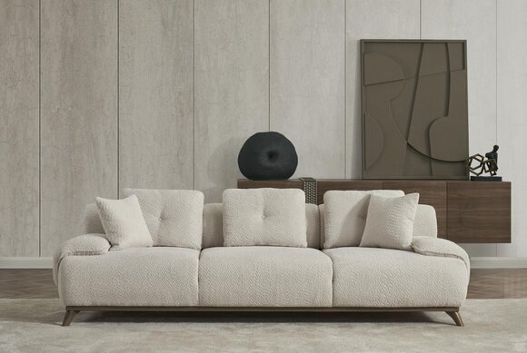 Luxuriöse Wohnzimmer Polstergarnitur Designer Dreisitzer Anrichte 2tlg