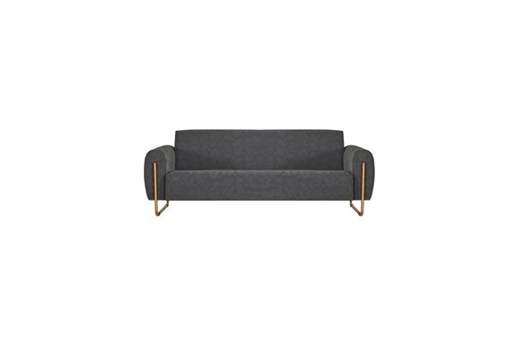 Stoffsofa 3-Sitzer Grau Farbe Einfarbig Modern Design Stil Arbeitszimmer