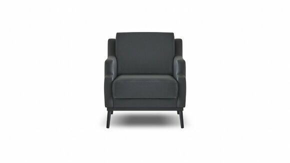 Sessel Dunkelgrau Einfarbig Modern Stil Design Arbeitszimmer Wohnzimmer
