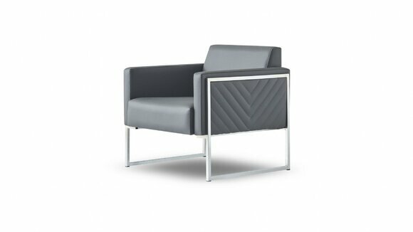 Sessel Arbeitszimmer 1-Sitzer Grau Einfarbig Modern Design Wohnzimmer