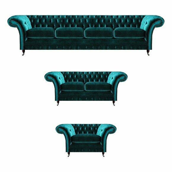 Luxus Set 3tlg Sofagarnitur Chesterfield Einrichtung Design Polstermöbel