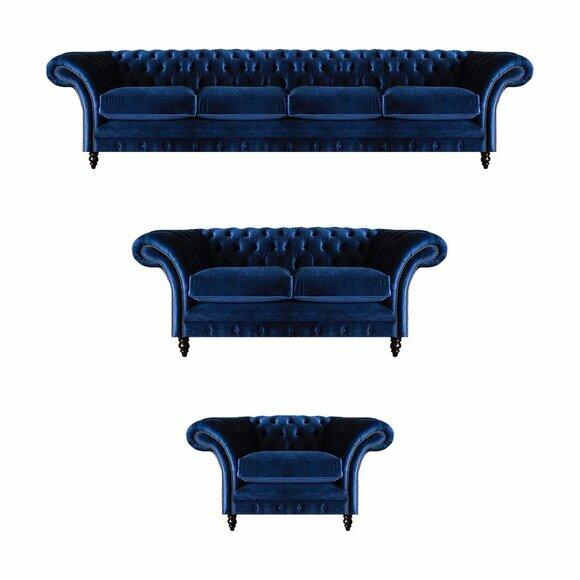 Chesterfield Sofas Neu Garnitur 3tlg Wohnzimmer Einrichtung Sofagarnitur