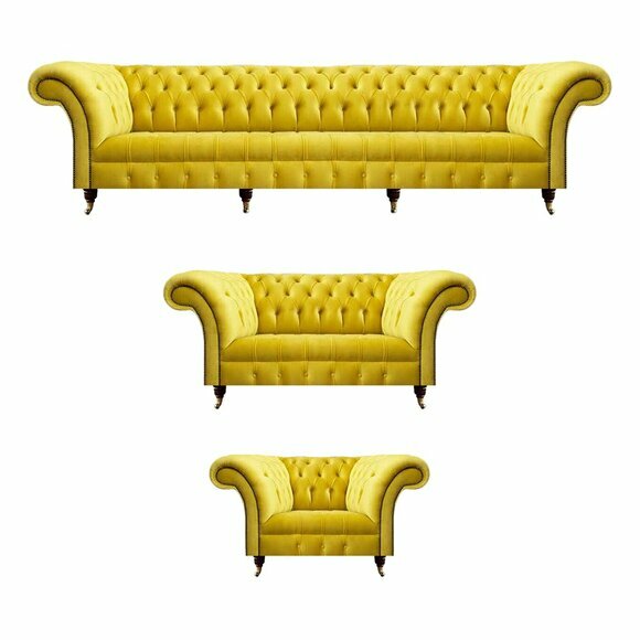 Gelbe Chesterfield Sofas Luxus Couchgarnitur Wohnzimmer Moderne Möbel