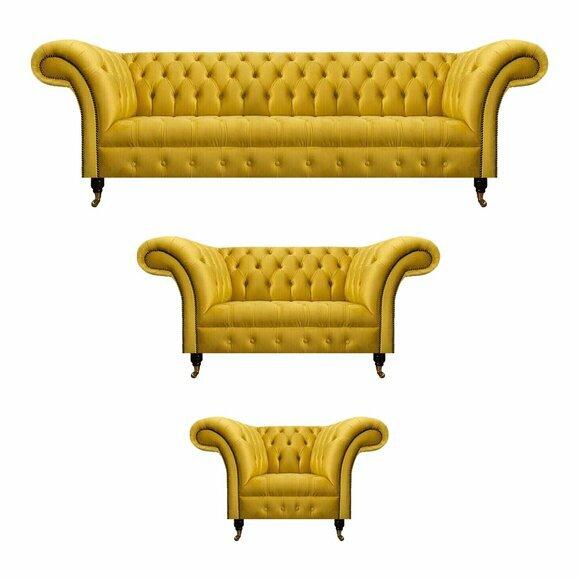 Gelbe Chesterfield Sofagarnitur Luxuriöse Sofas Sitzmöbel Polstercouchen