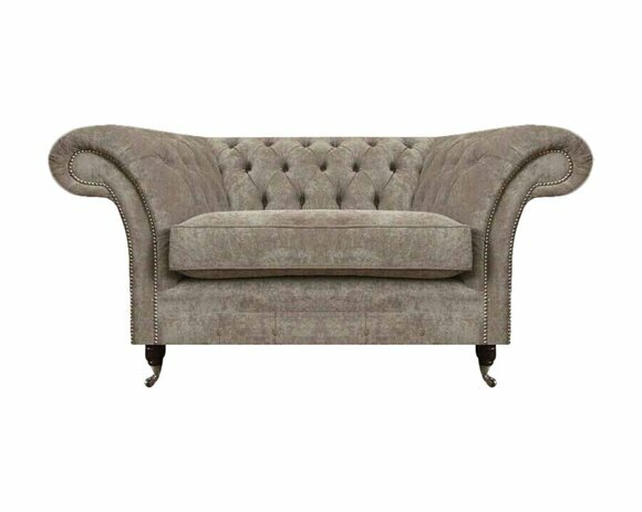 Grauer Chesterfield Einsitzer Wohnzimmer Sitzmöbel Polstersessel Möbel