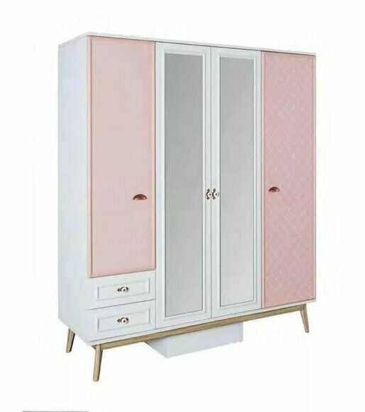Kleiderschrank Moderner Holz Holzschrank Jugendzimmer Regal Schrank Mädchen Rosa