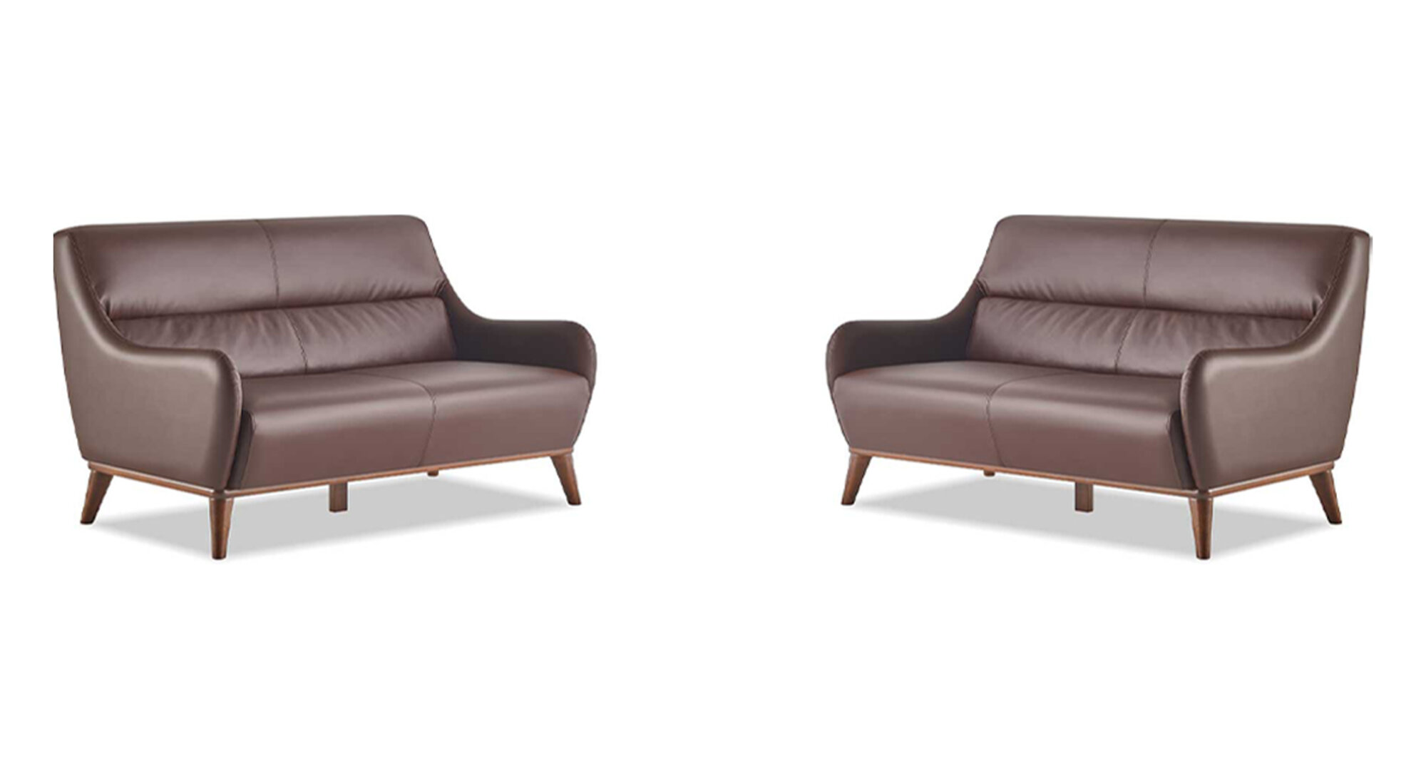 Sofas Braun Klassisch 2-Sitzer Couch Ledersofas Sitzmöbel Sofa-Set Weiche
