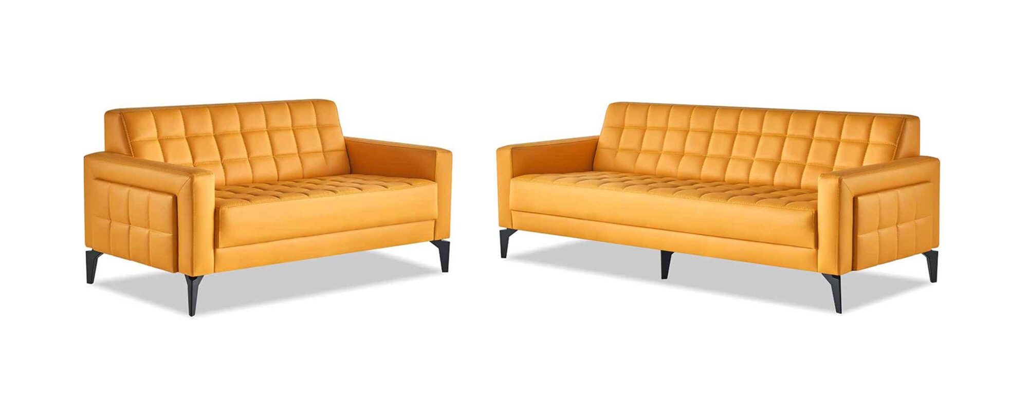 Couch 3-Sitzer 2-Sitzer Gelb Modern Sofa-Set Chesterfield Sitzmöbel
