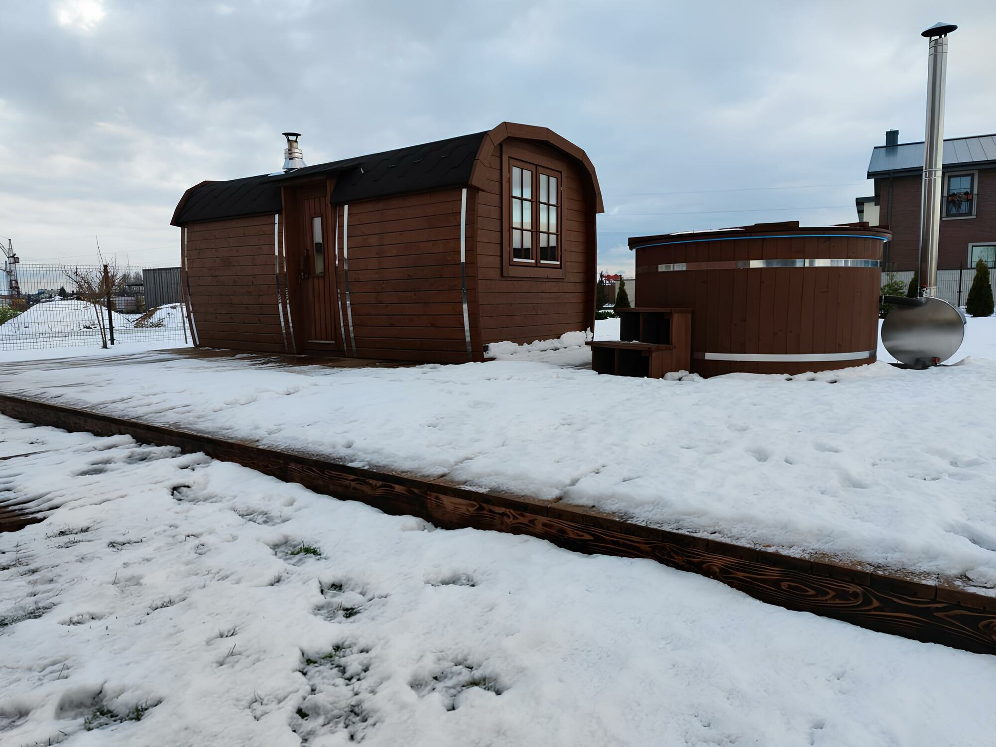 Holzsauna Außensauna Saunahaus Panorama Neue Zimmer 2 Holz Kiefernholz