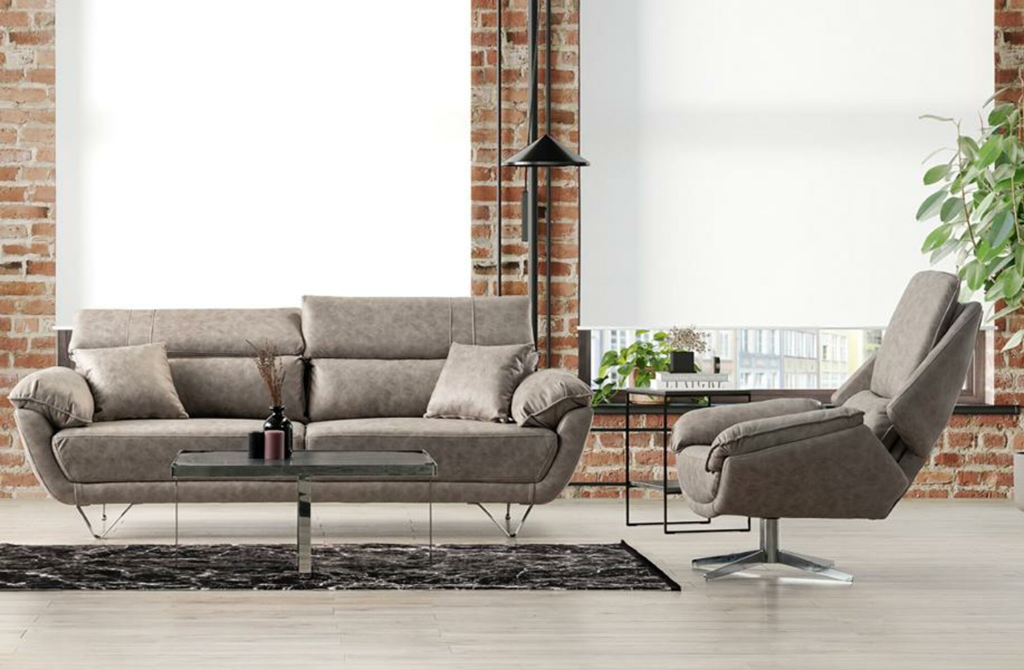 Sofa-Landschaft Gemütliche Sofa 3+1 Entspannungssofa Couchgarnitur Couch