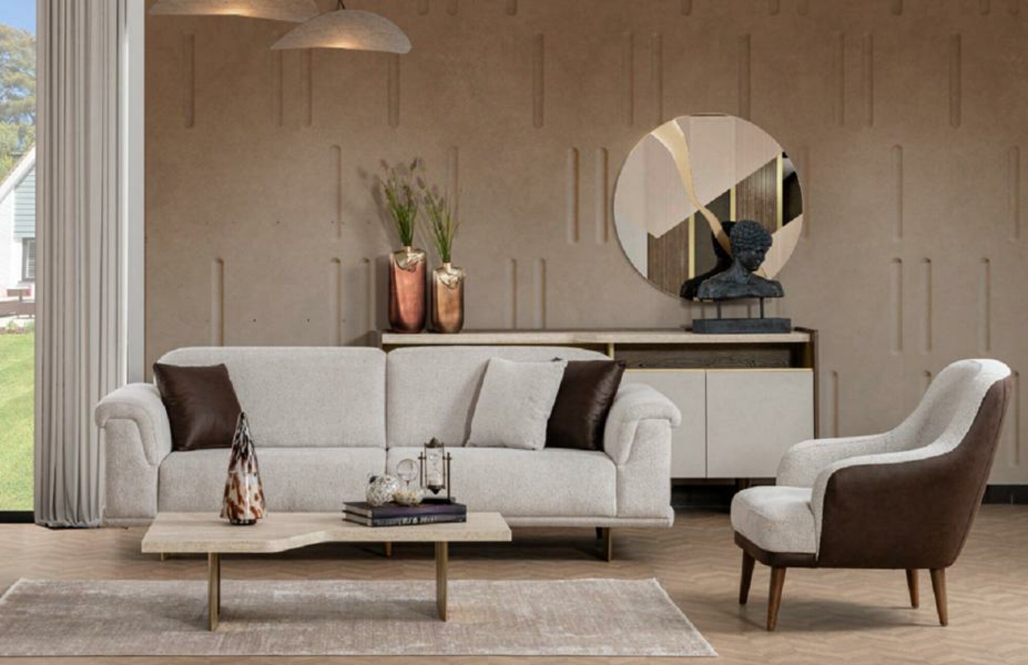 Sofa Set Sitzgruppe Sofagarnitur Kombination Couch Polstergarnitur Polster