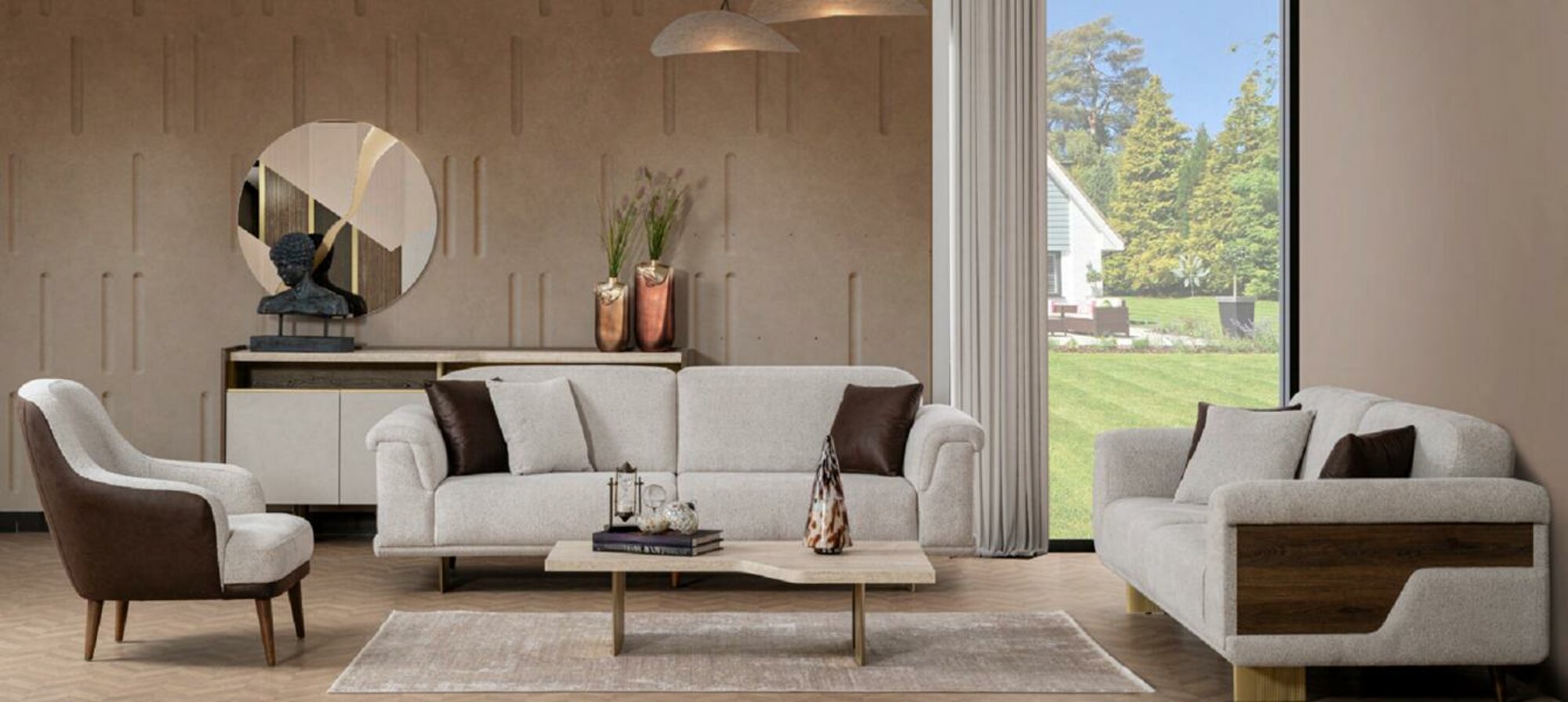 Couch Set Polstergarnitur Sitzmöbel Sofa Kombination Sitzgruppe Wohnlandschaft