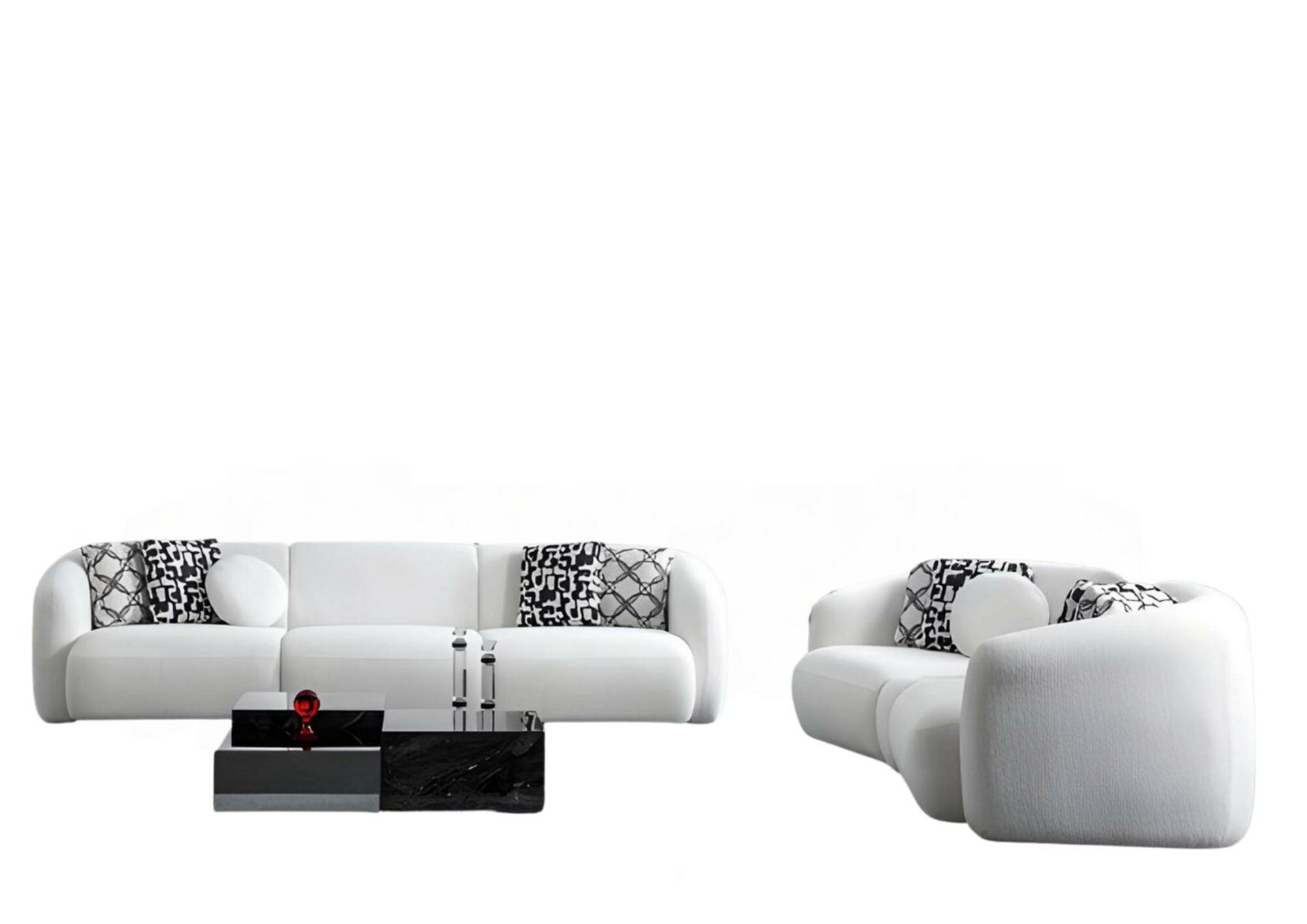 Wohnzimmer Einrichtung Seitzmöbel Set 4+3 Sitzer Couchtisch Möbel 3tlg