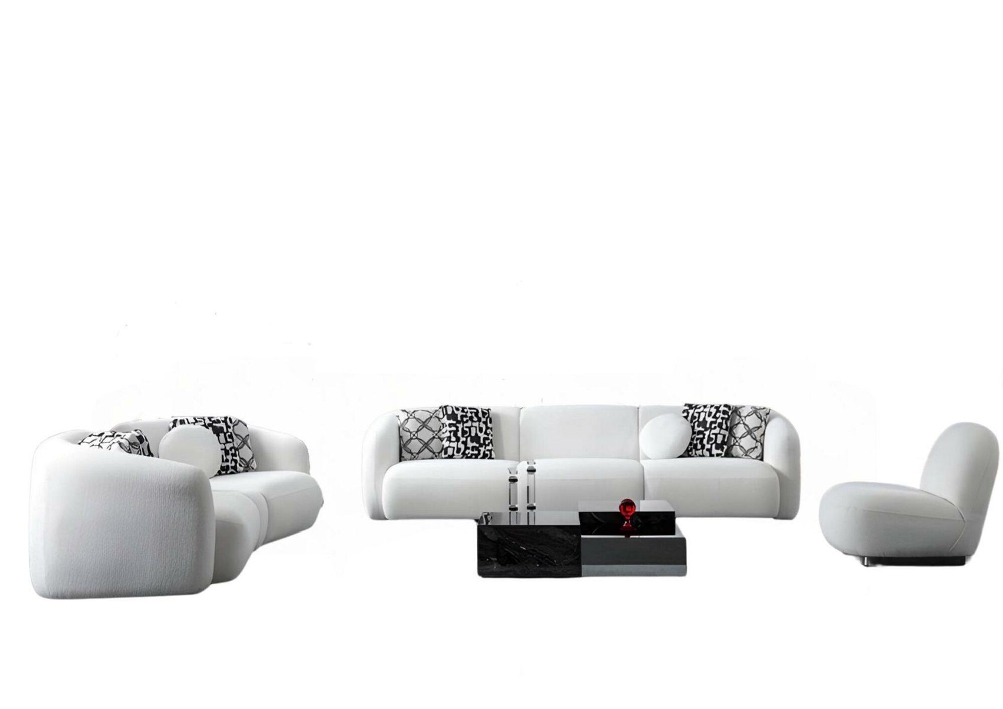 Luxus Einrichtung Wohnzimmer Sofa Couch Polster Garnitur Set Stoff Sofas 4+3+1