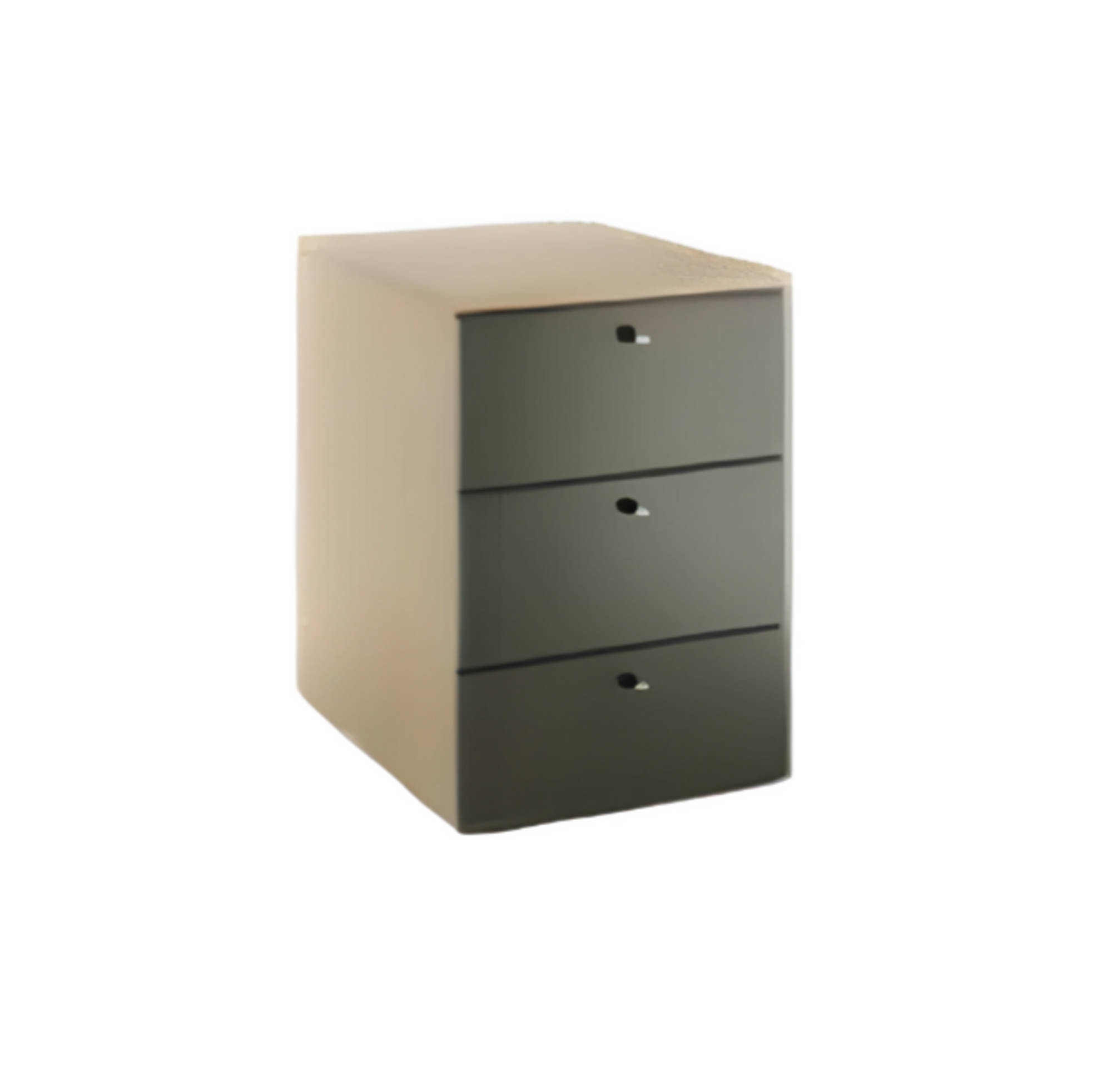 Moderne Kommode Braun Grau kleine stilvolle Büromöbel Arbeitsumgebung