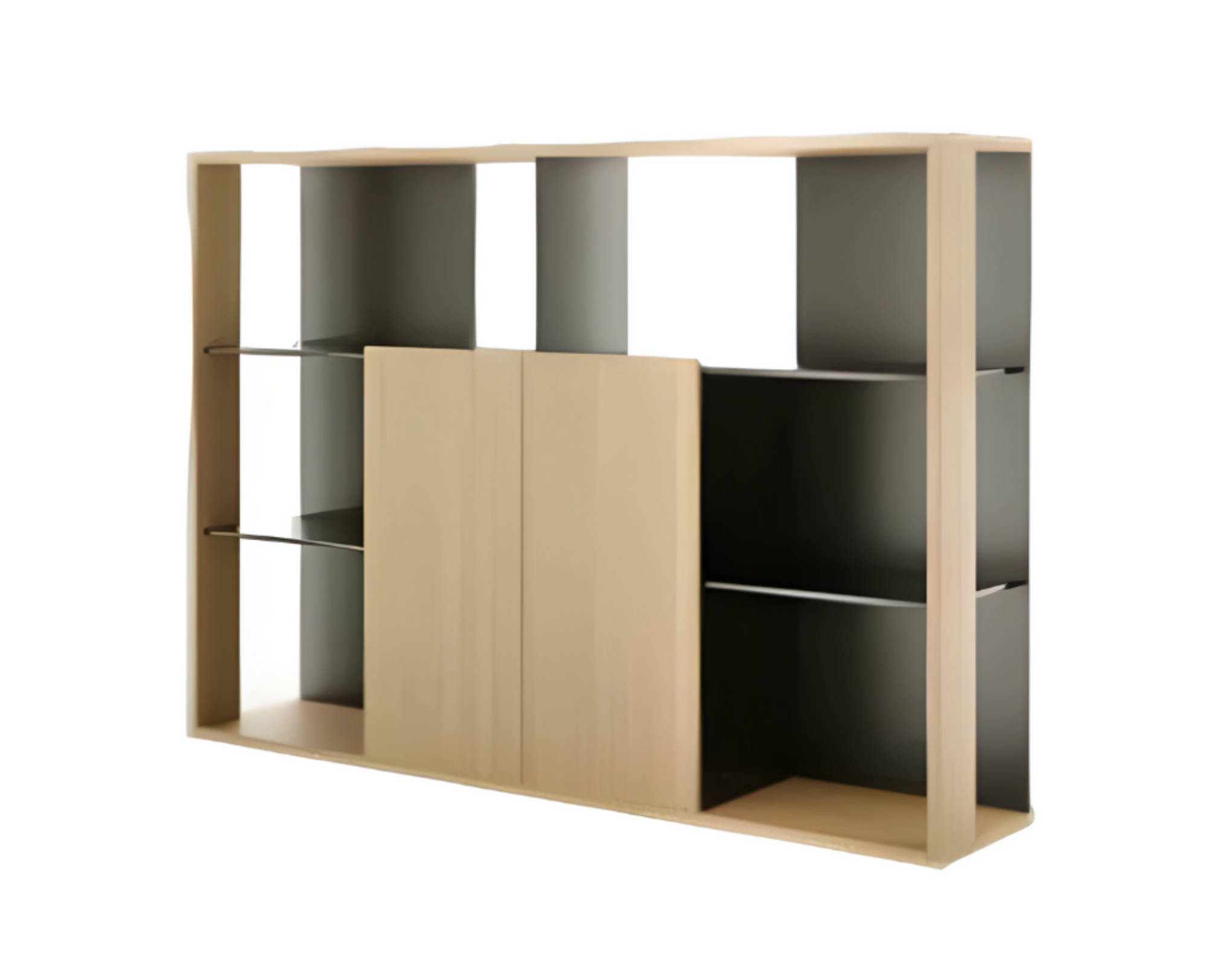 Luxuriöser brauner Aktenschrank Holzbüromöbel Büroschrank Stauraum Regale