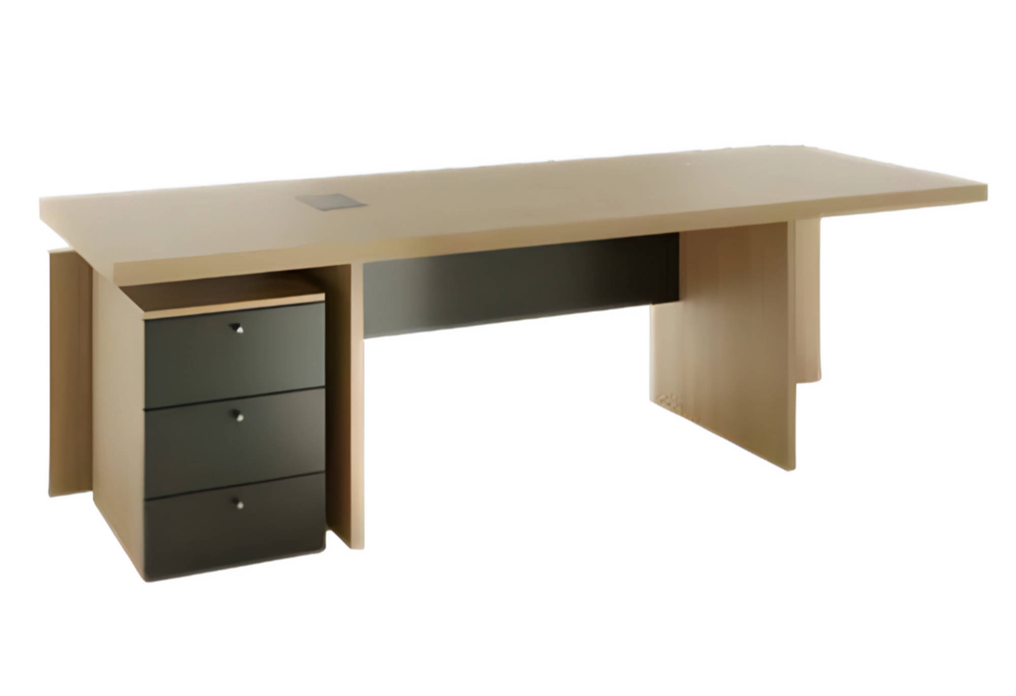 Moderner Schreibtisch Kommode Holzmöbel braun grau Stauraum Bürotisch