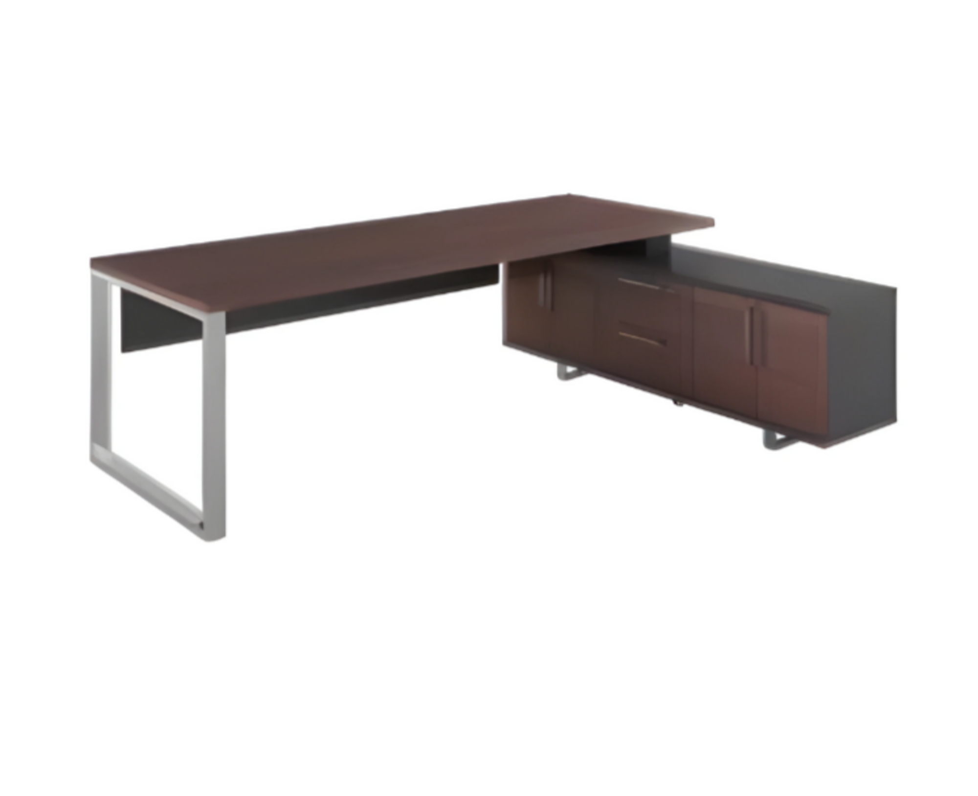 Designer Eckschreibtisch braun schwarz Luxus Büroarbeitsplatz Modern