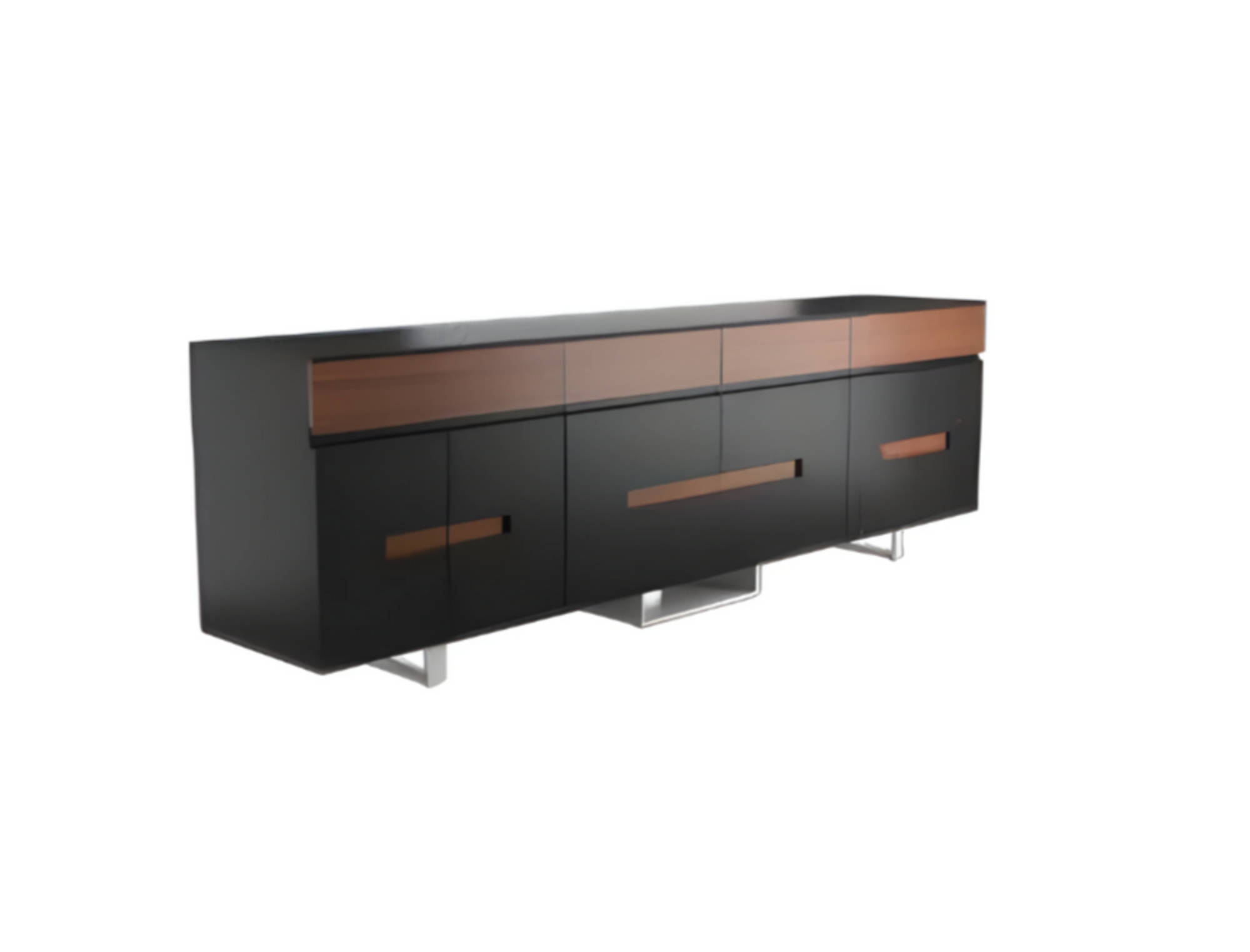 Designer brauner schwarzer Aktenschrank stilvoller Dokumentenschrank