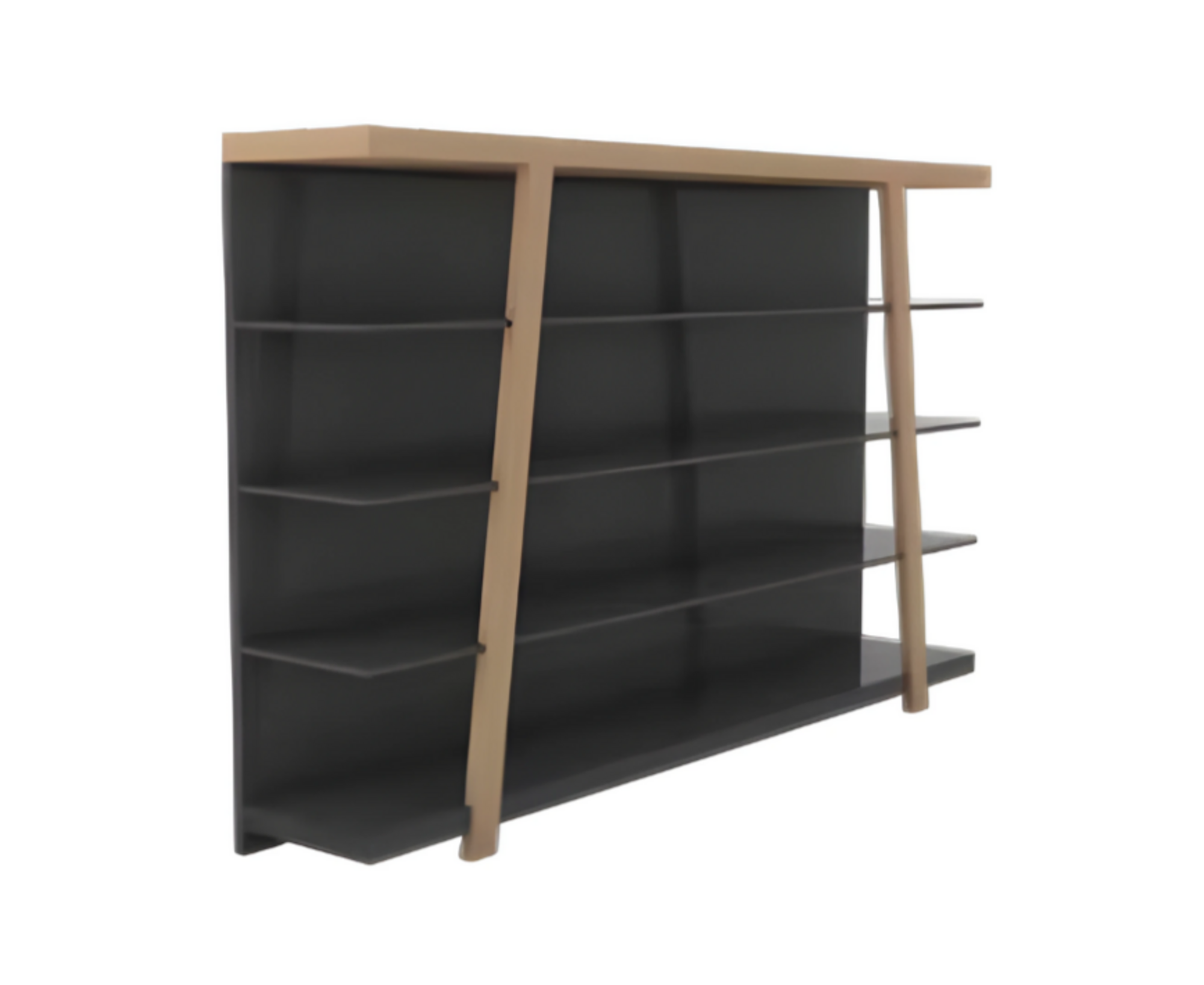 Modernes Bücherregal braun schwarz Stilvolle Büromöbel Holz Regalschrank
