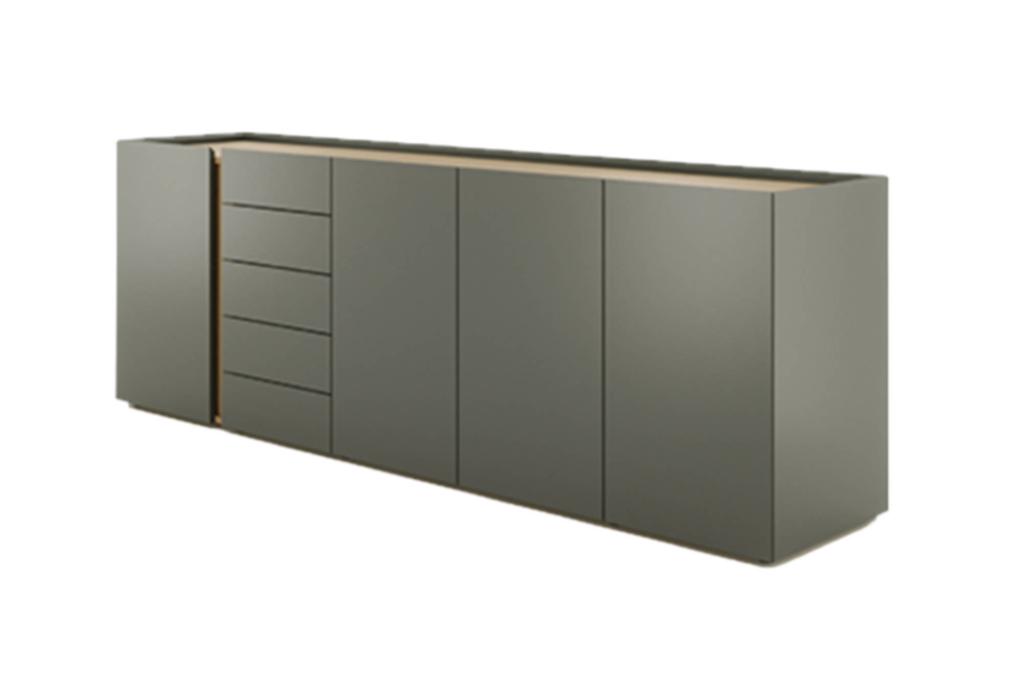 Eleganter Aktenschrank grau Stilvolle Büromöbel Büroschrank Holz Modern