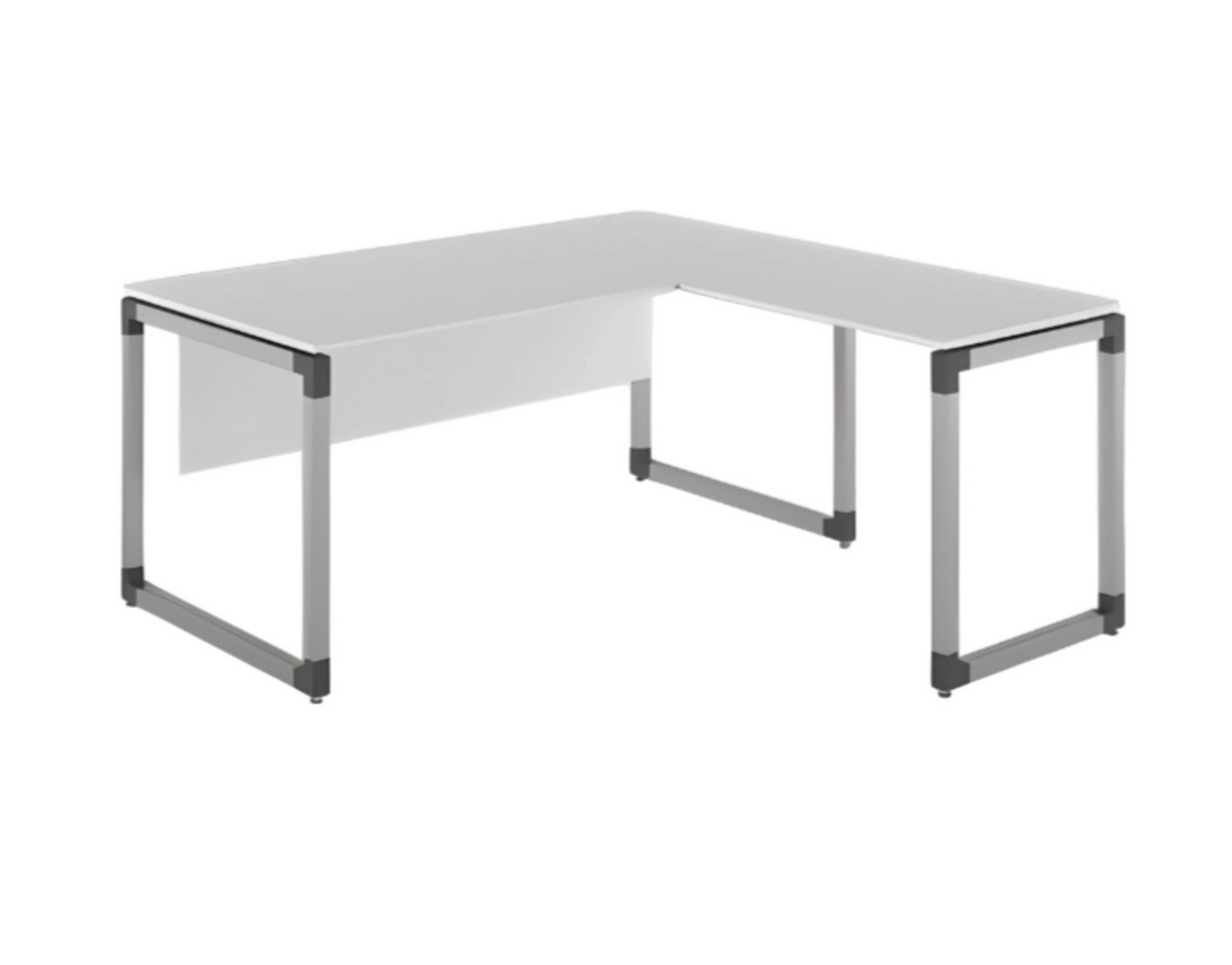 Stilvoller hellgrauer Eckschreibtisch Luxus Holzmöbel Arbeitstische