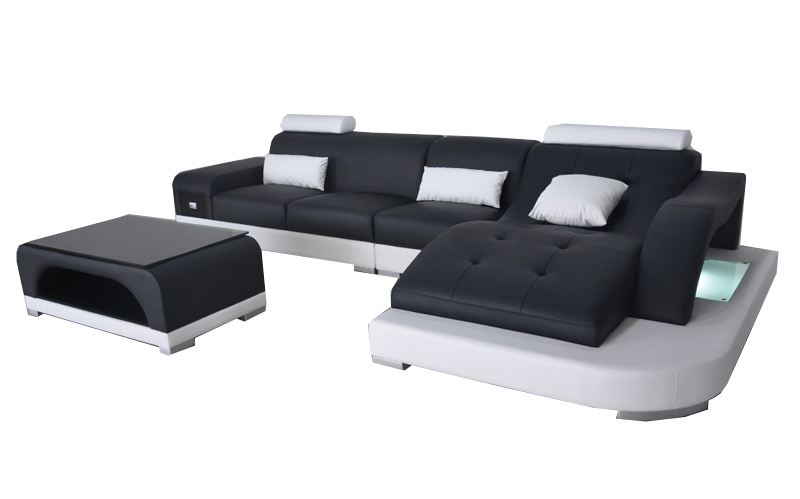 Eck Sofa Polster Tisch Couchen Sofas Wohnlandschaft + USB Luxus Garnitur Ecke