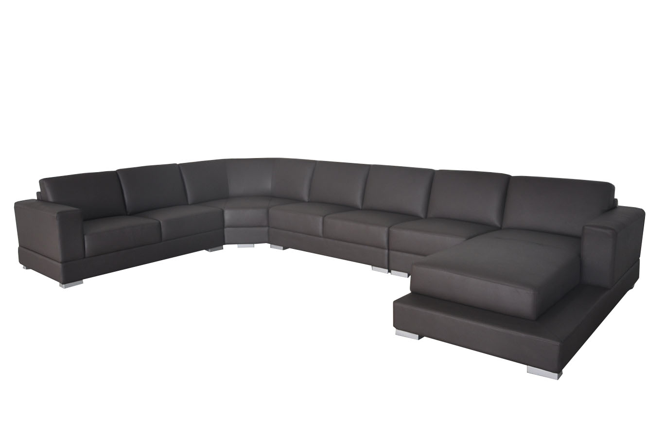 Ecke Leder Modern XXL Couch Wohnlandschaft Ledersofa Sofa U-Form USB Ecksofa Neu