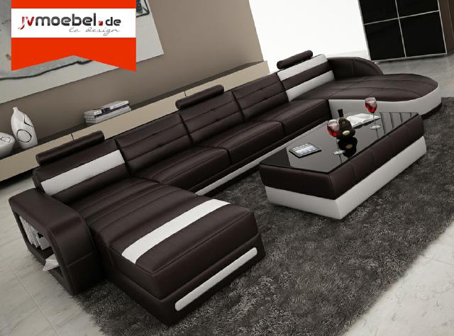 LEDERSOFA ECKSOFA COUCH DESIGNER PISA WOHNLANDSCHAFT COUCH SOFA U FORM COLO 3