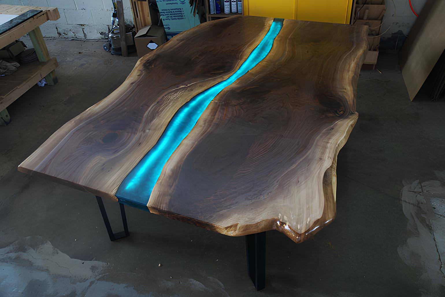 tisch esstisch tische epoxid harz epoxy massive design möbel 240x100 echtes holz