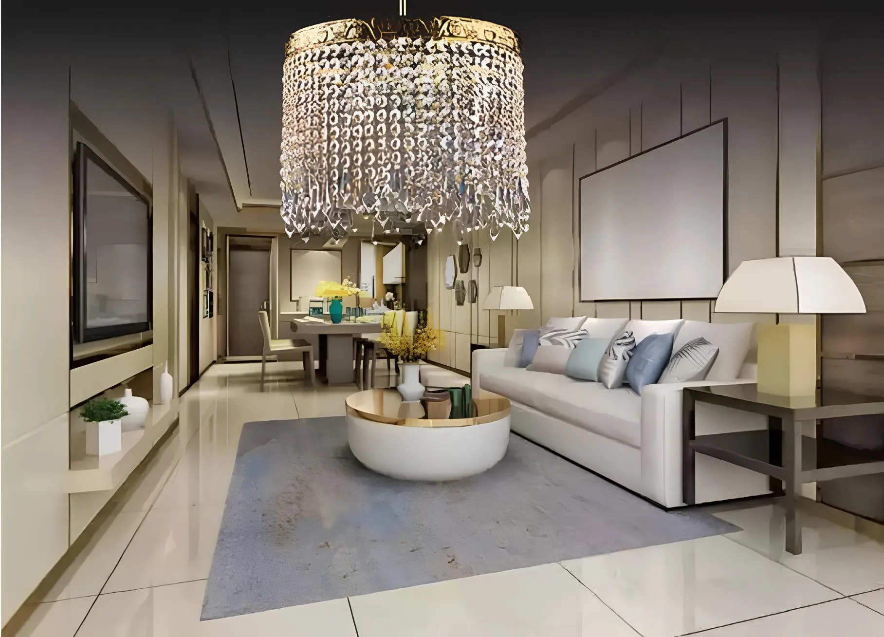 Deckenleuchter Kronleuchter Gold Deckenlampe Lüster Kristall Lampe