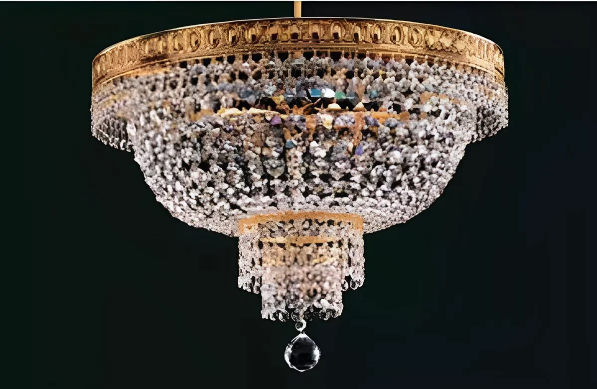 Lüster Deckenleuchter Luxus Gold Kronleuchter Deckenlampe Kristall Art