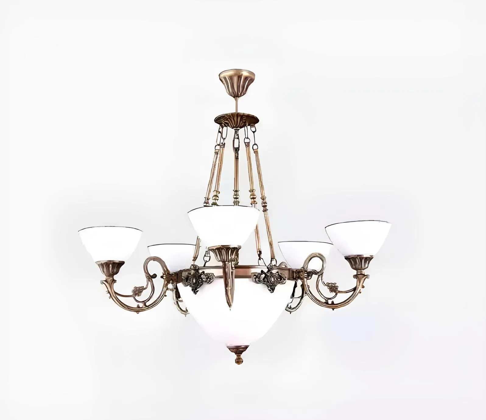 Deckenlampe Deckenleuchter Kronleuchter Lampe Lüster Glas Art Weiß