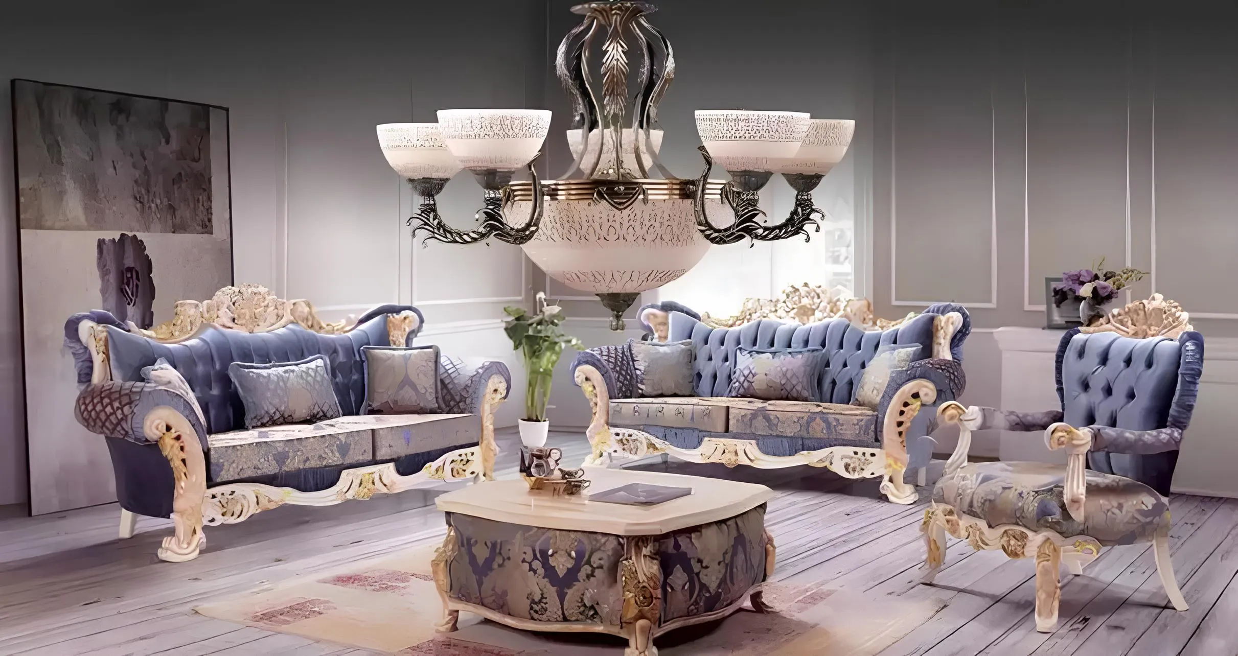 Deckenlampe Lüster Deckenleuchter Lampe Kronleuchter Glas Braun Art