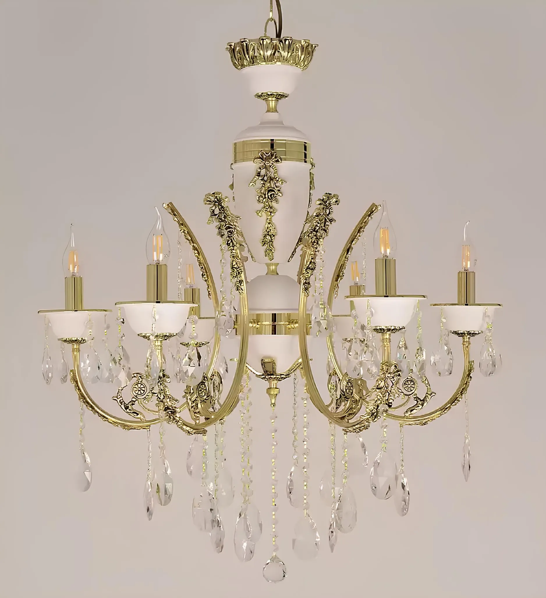 Luxus Kronleuchter Deckenlampe Luster Deckenleuchte Gold Kristall 60x100cm