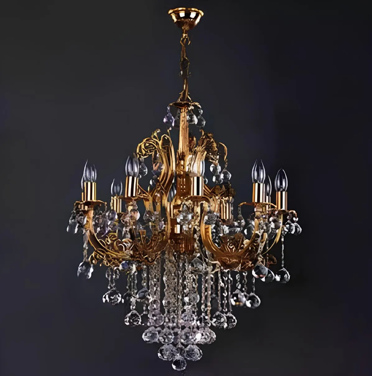 Luxus Lüster Kristall Deckenleuchter Kronleuchter Deckenlampe Gold Lampe