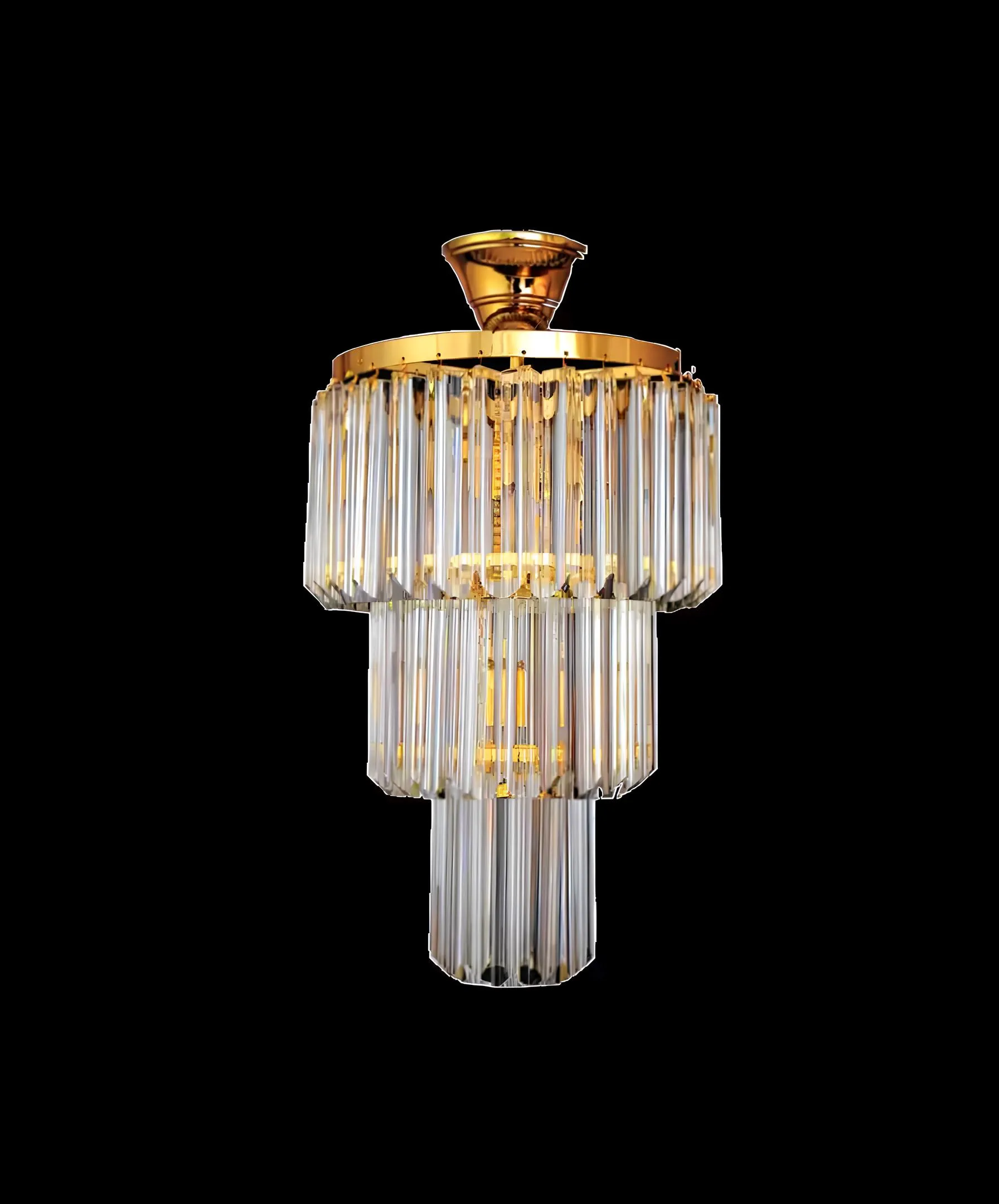 Kronleuchter Decken Design Luxus Crystal Gold Wohnzimmer Stil Modern
