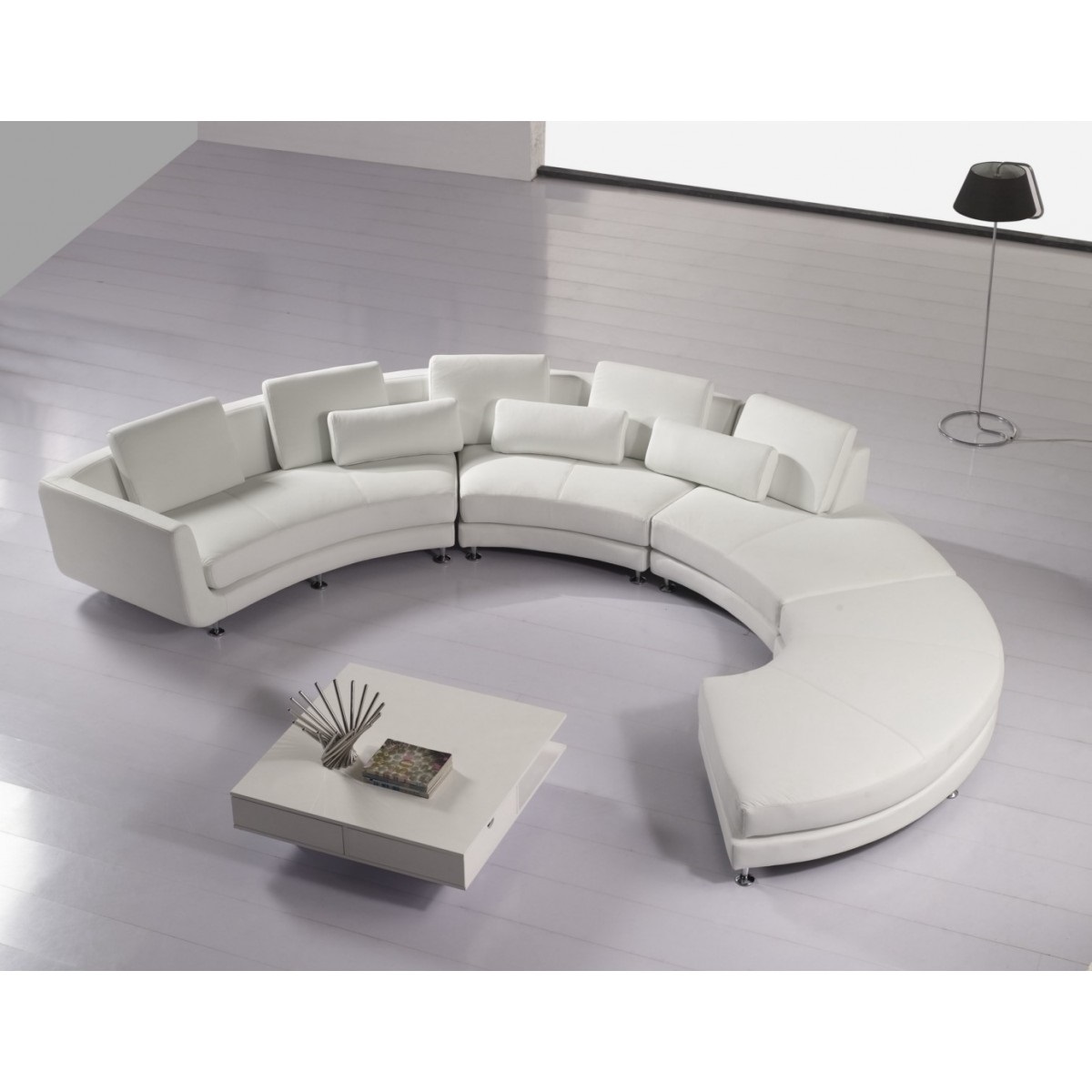 Elegantes rundes Ecksofa aus Leder für Ihr Zuhause