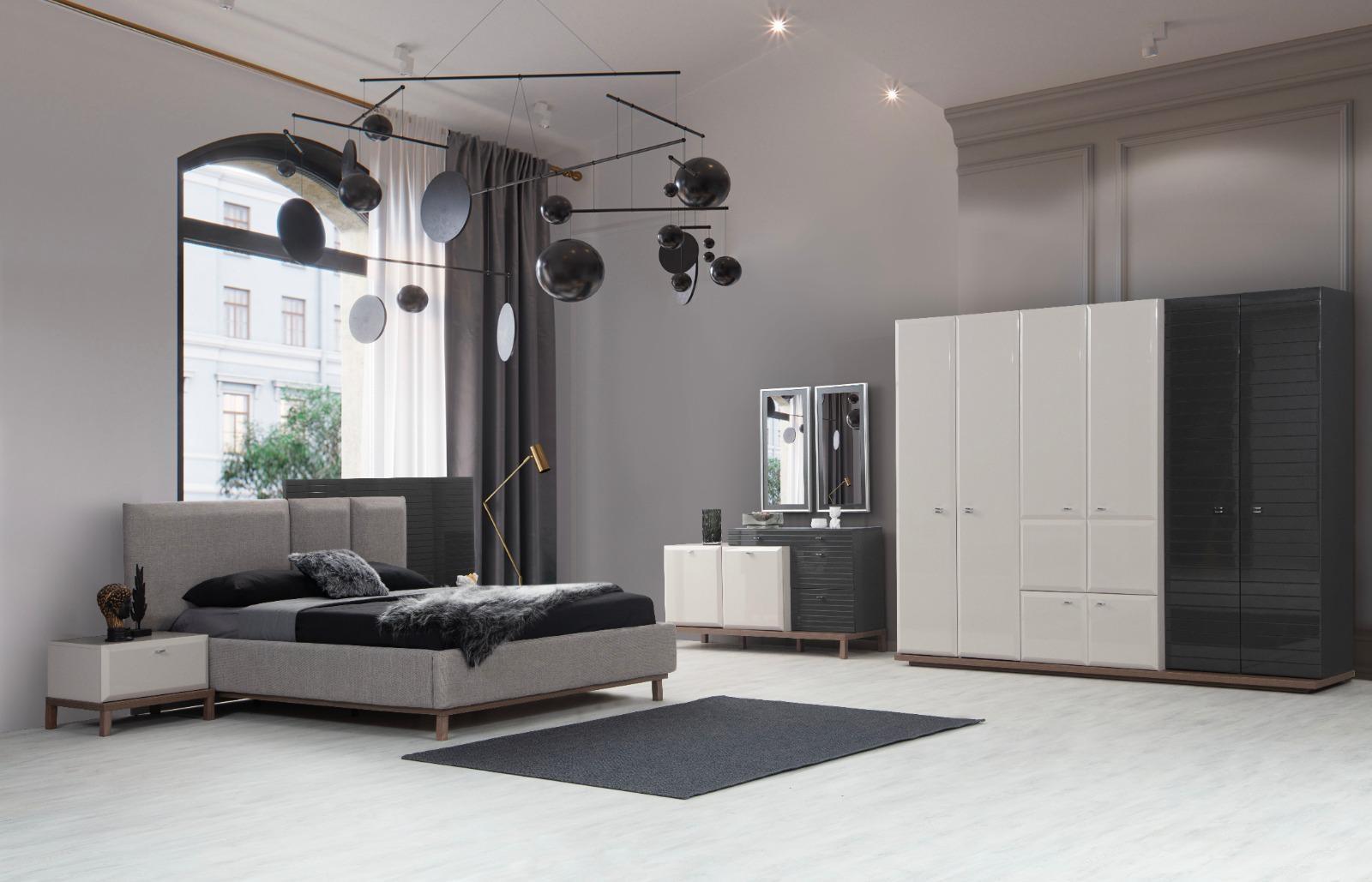 Exklusive Schlafzimmer Möbel Designer Doppelbett Nachtkonsolen Schrank