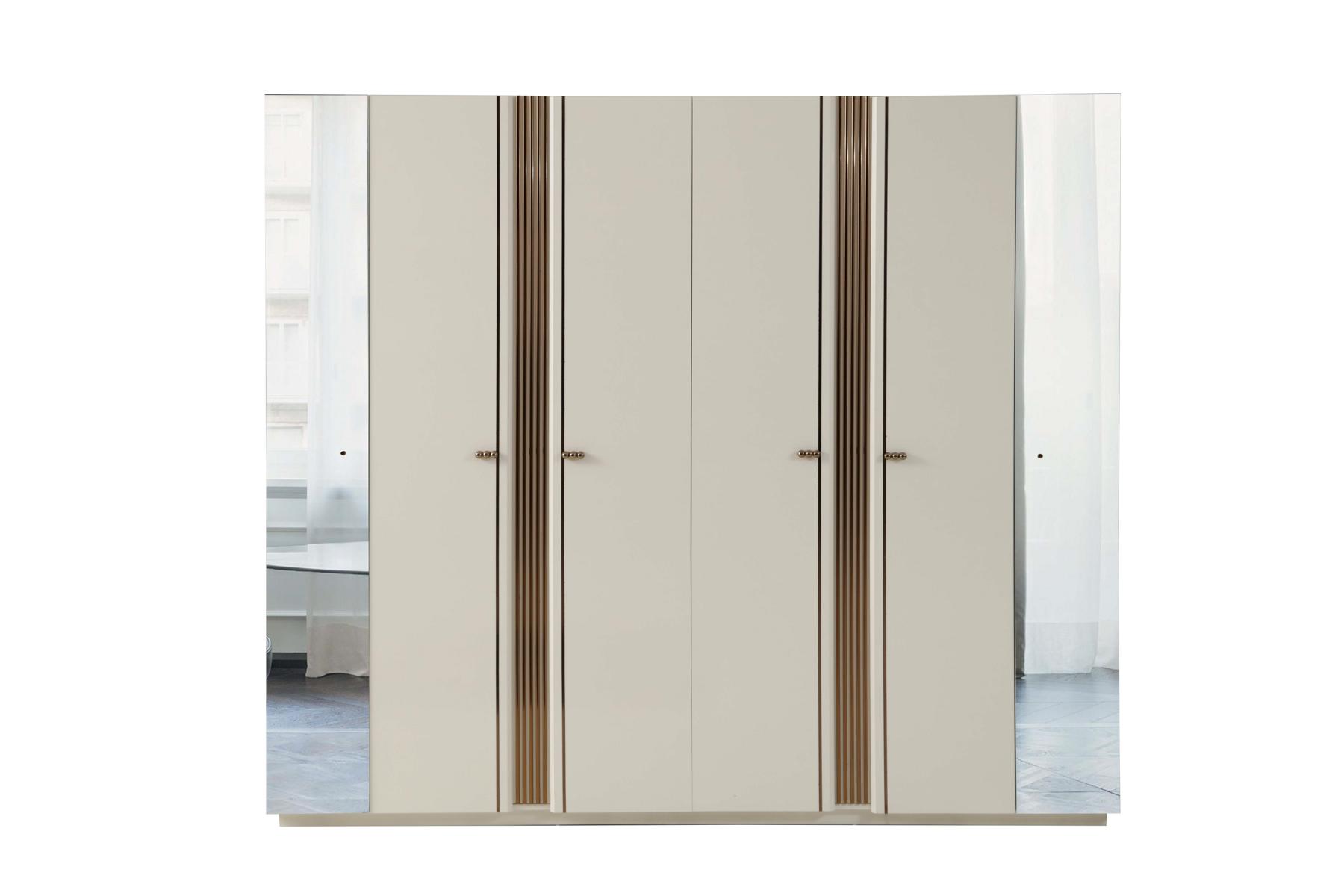 Kleiderschrank Beige Holz Schrank Design Kinderzimmer 6-tür Neuheit