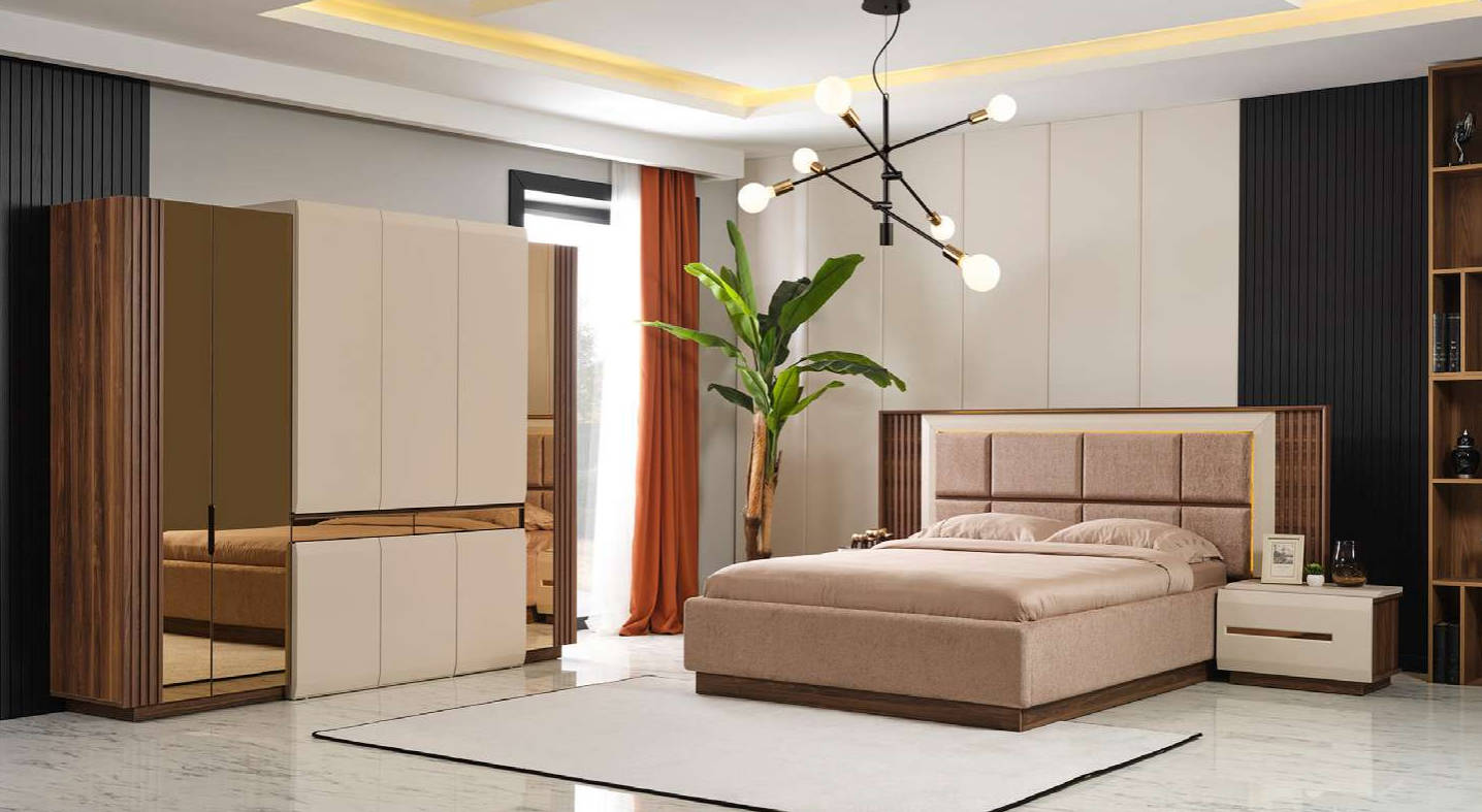 Schlafzimmerset Einrichtung Schlafzimmer Bett Schrank Schlafzimmergarnitur 4tlg