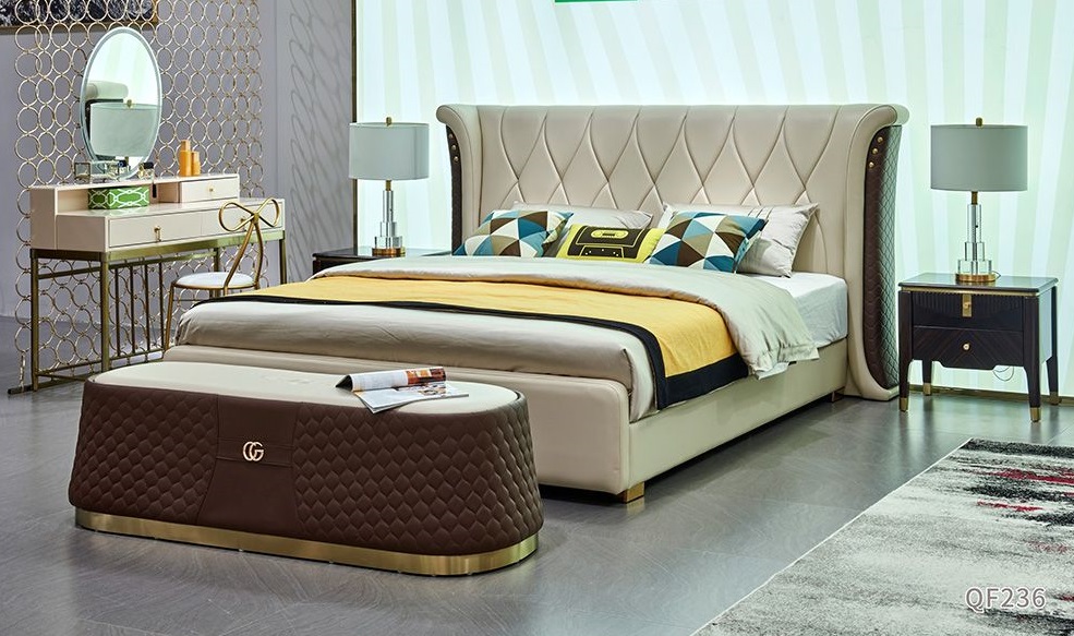Design Bett 2x Nachttisch 3 tlg. Schlafzimmer Set Luxus komplett Garnitur Neu