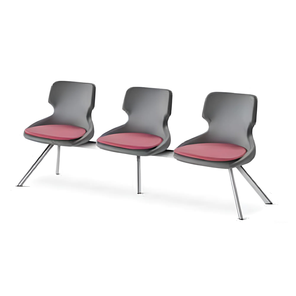 Büroeinrichtung Bürostühle Arbeitszimmer Schwarz Bordeaux 3-Sitzer Modern