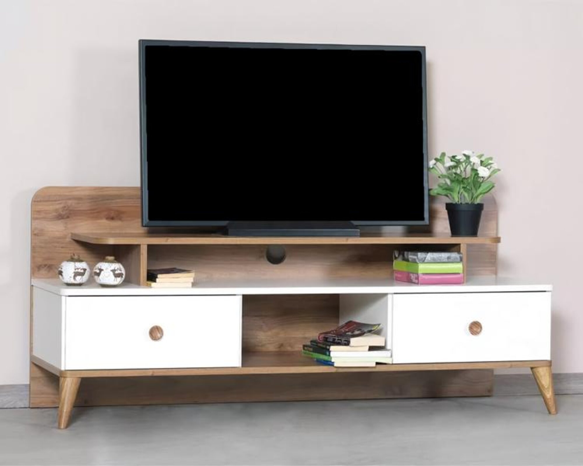 Möbel TV Ständer Wohnzimmer Einrichtung Braun Design Einrichtung