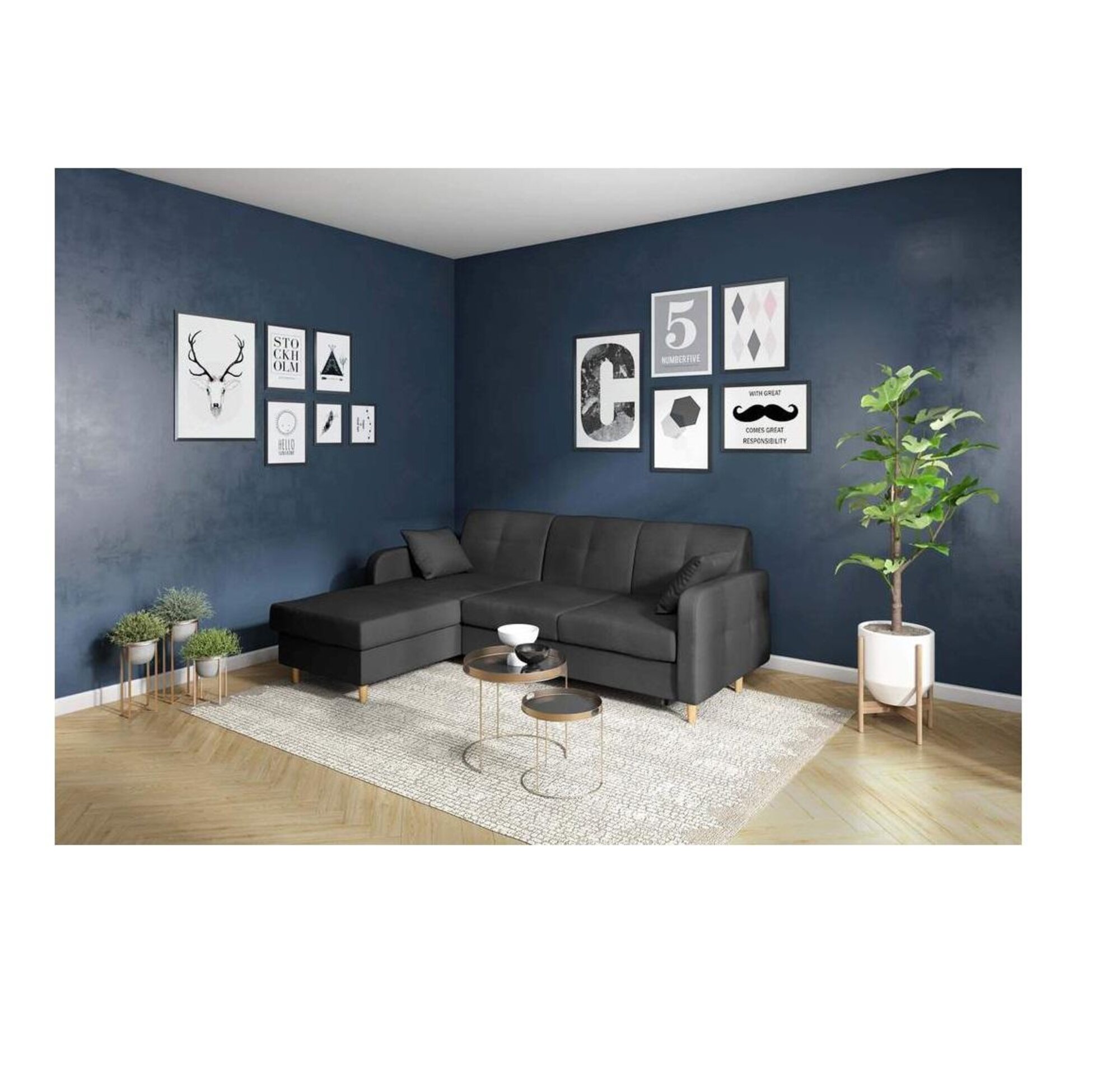 Stoff Ecksofa L-Form Sofa Couch Design Polster Modern Textil Bettfunktion neu