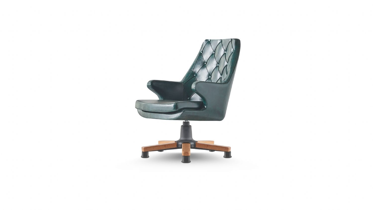 Bürostuhl Grün Büro Chesterfield Knöpfe Klassisch Leder Arbeitszimmer