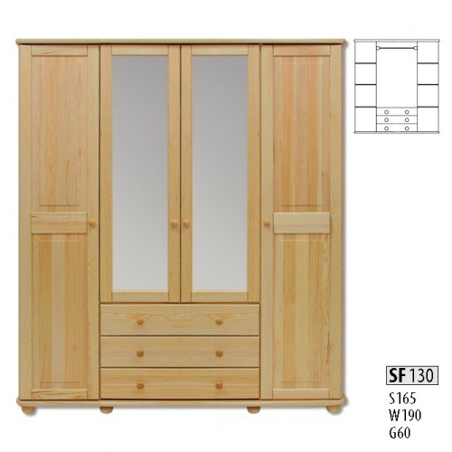 Kleiderschrank Schränke Schrank Schrankwand 4 Türen Holz Möbel Schlafzimmer Neu