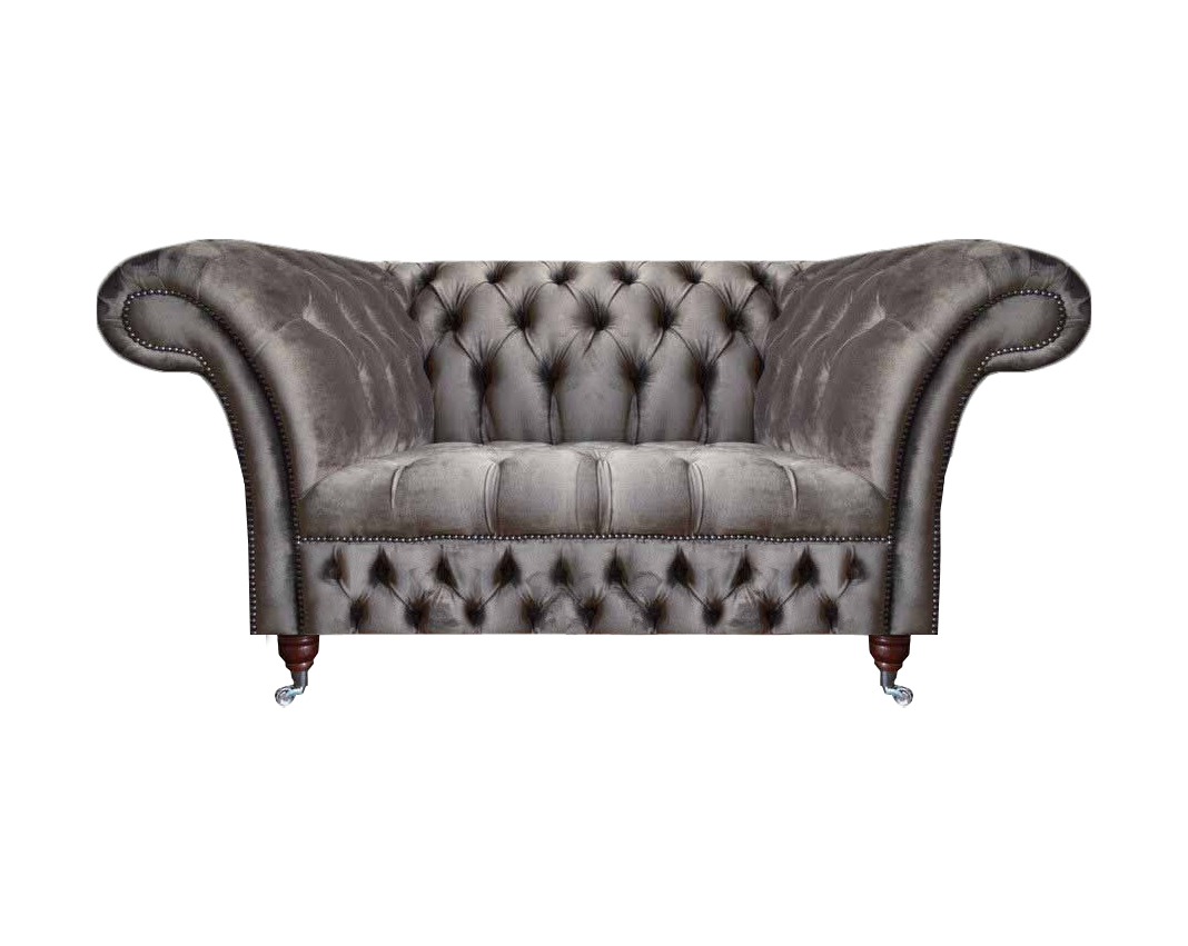 Moderne Designer Sessel Grau Chesterfield Luxuriöse Couch Sitz Wohnzimmer