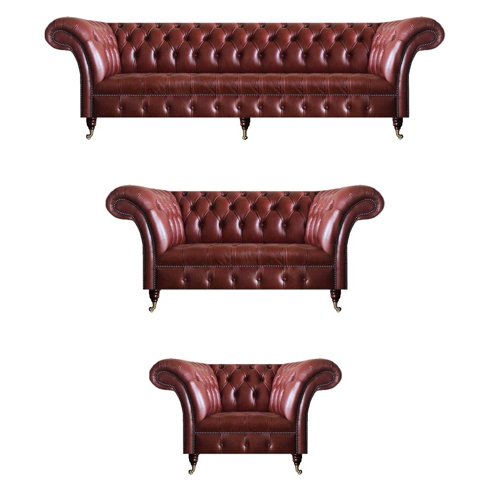 Sofagarnitur 3tlg Moderne Leder Sofas Polster Braun Wohnzimmer Einrichtung